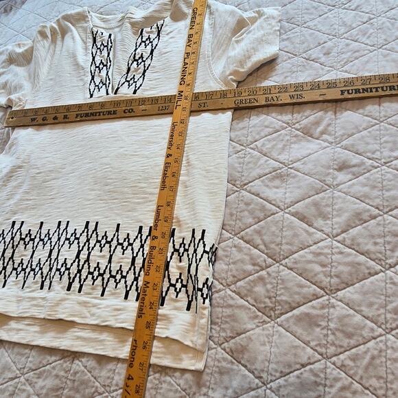 Madewell Box Stitch Slub Top Women's M Cream Boho Western Summer Beach Casual - Picture 7 of 10